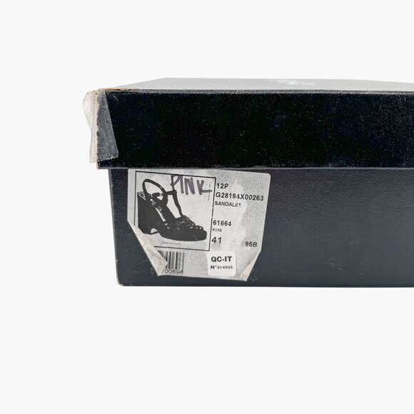 Chanel CC Platform Wedge Sandals Size 41 US 10-10.5 Beige Patent Strappy Logo - Picture 15 of 16